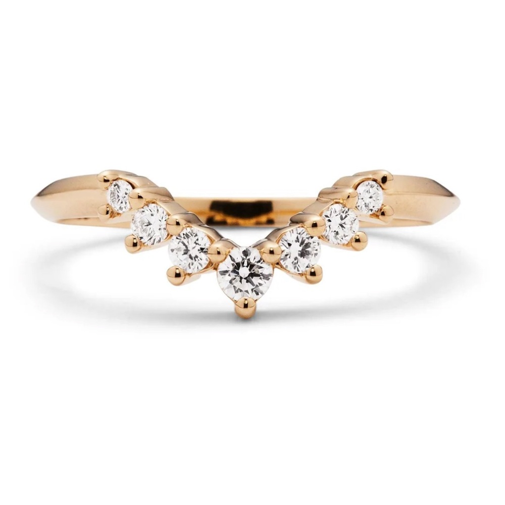 Curved wedding band 14k gold size 5